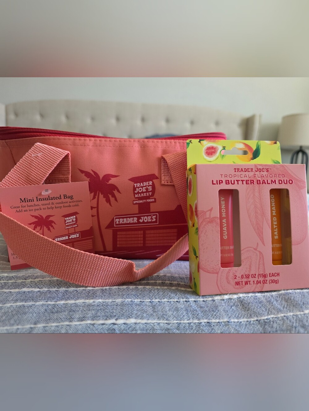 Trader Joe's Insulated Mini Bag & Tropical Lip Butter Balm Duo